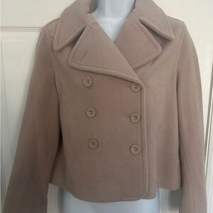 Kenar Women's Double-Breasted Beige Pea Coat